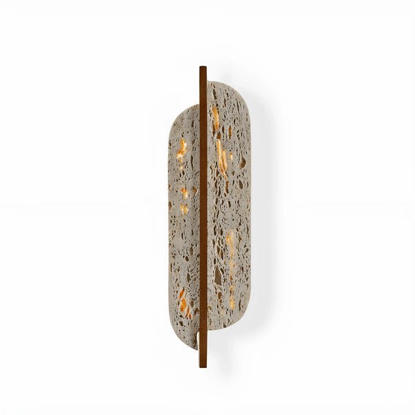 yellow travertine rusted metal wall sconce