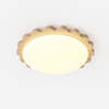 yellow travertine scallop flush mount ceiling light