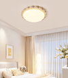 yellow travertine scallop flush mount ceiling light