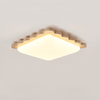yellow travertine scallop flush mount ceiling light