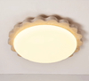 yellow travertine scallop flush mount ceiling light