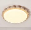 yellow travertine scallop flush mount ceiling light