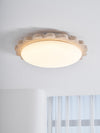 yellow travertine scallop flush mount ceiling light