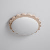 yellow travertine scallop flush mount ceiling light