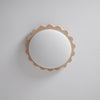 yellow travertine scallop flush mount ceiling light