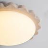 yellow travertine scallop flush mount ceiling light
