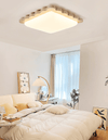 yellow travertine scallop flush mount ceiling light