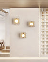 yellow travertine sculptural led wall sconce 2
