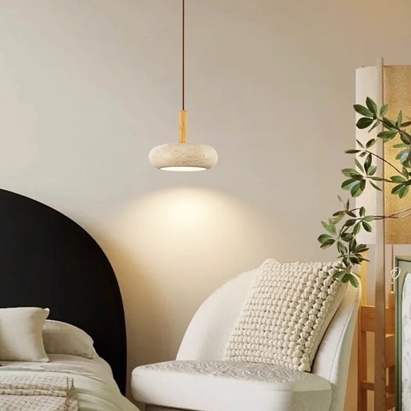 yellow travertine solid wood chandelier for bedroom