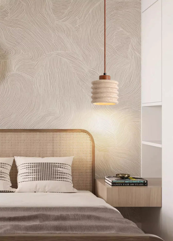 yellow travertine solid wood chandelier for bedroom