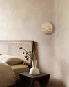 yellow travertine sphere iron wall lamp