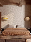 yellow travertine sphere iron wall lamp