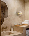 yellow travertine sphere iron wall lamp