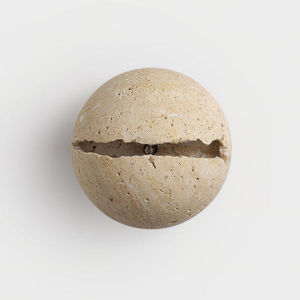 yellow travertine sphere iron wall lamp