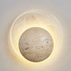 yellow travertine sphere led wall sconce