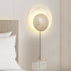 yellow travertine sphere led wall sconce