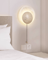 yellow travertine sphere led wall sconce