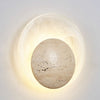 yellow travertine sphere led wall sconce