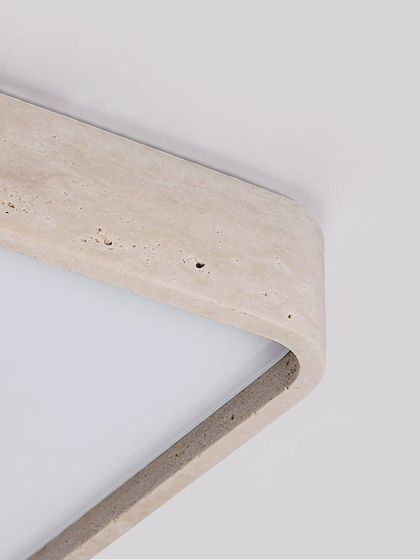 yellow travertine square led flush mount ceiling light