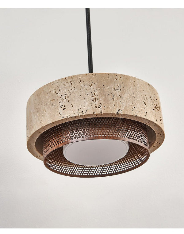 yellow travertine stone pendant light 2