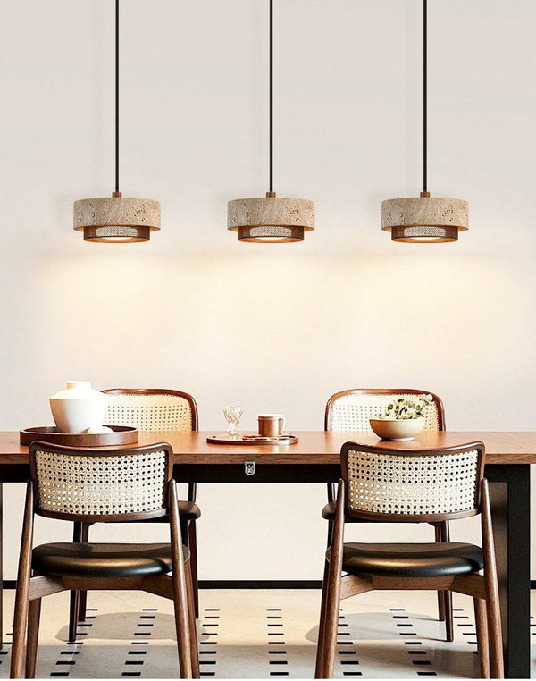 yellow travertine stone pendant light 2