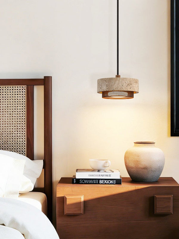 yellow travertine stone pendant light 2