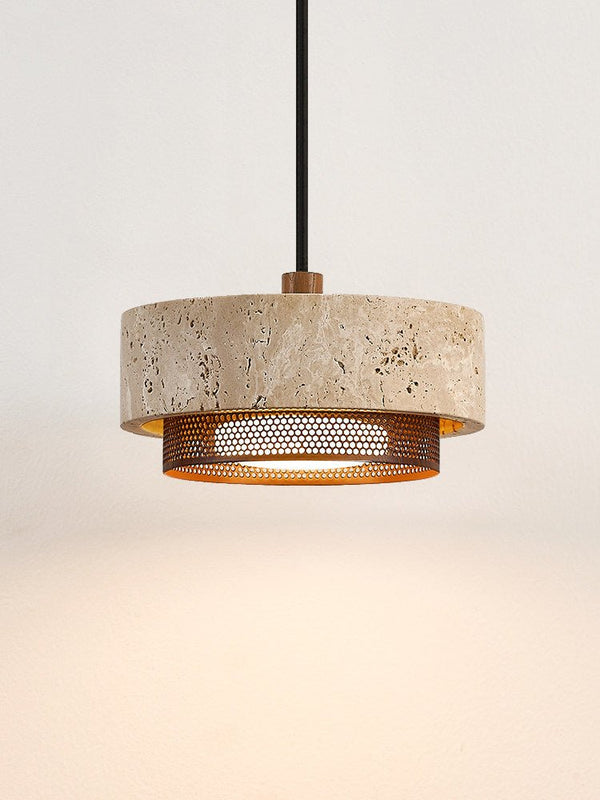 yellow travertine stone pendant light 2
