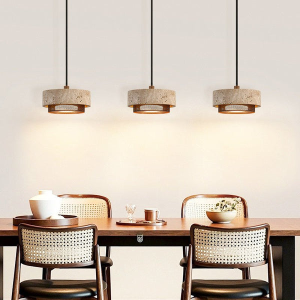 yellow travertine stone pendant light 2