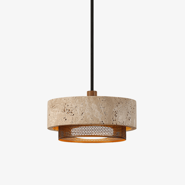 yellow travertine stone pendant light 2