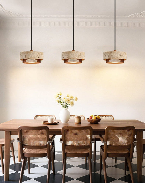 yellow travertine stone pendant light 2
