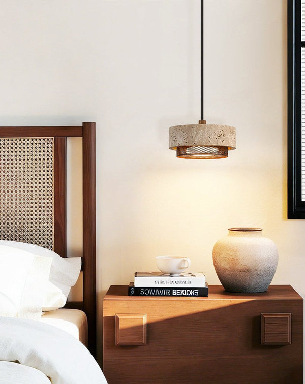 yellow travertine stone pendant light 2
