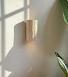 yellow travertine striped cylinder wall lamp