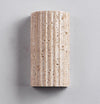 yellow travertine striped cylinder wall lamp
