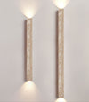 yellow travertine vertical wall sconce