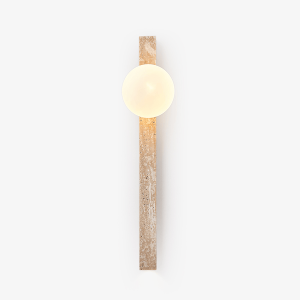 yellow travertine vertical wall sconce