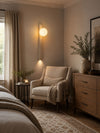 yellow travertine vertical wall sconce