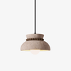 yellow travertine walnut bead dome pendant light