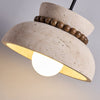yellow travertine walnut bead dome pendant light