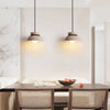 yellow travertine walnut bead dome pendant light