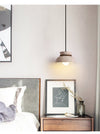 yellow travertine walnut bead dome pendant light