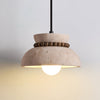 yellow travertine walnut bead dome pendant light
