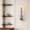 yellow travertine walnut candle wall sconce