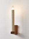 yellow travertine walnut candle wall sconce