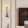 yellow travertine walnut candle wall sconce