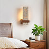 yellow travertine walnut cylinder wall sconce