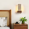 yellow travertine walnut cylinder wall sconce