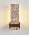 yellow travertine walnut cylinder wall sconce