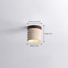 yellow travertine walnut drum flush mount ceiling light