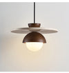 yellow travertine walnut glass dome pendant light