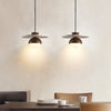yellow travertine walnut glass dome pendant light
